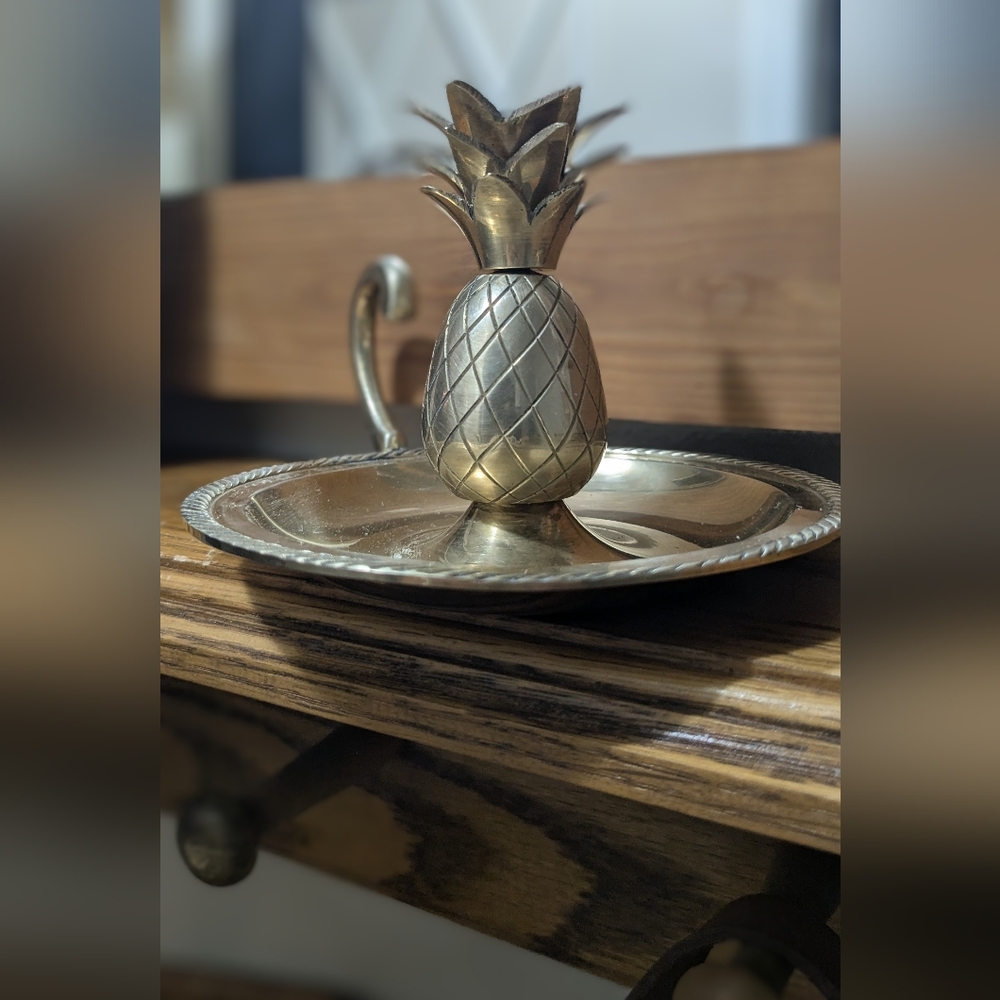 Vintage rare find Penco Industries Pineapple Brass Candleholder